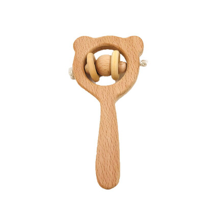 

Tailored 1 pc Natural Beech Wood Teething Rattle Baby Nursiing Chewable Teether