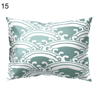 

Circle Wave Curve Block Pillow Case Cushion Cover Sofa Bed Car Cafe Office Decor