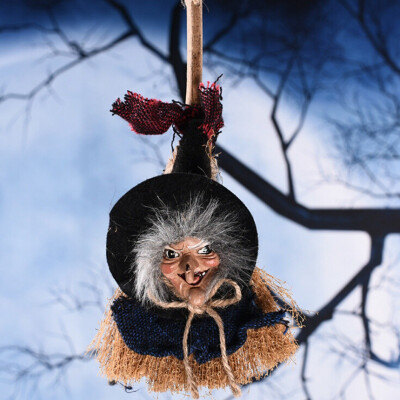 

New Hanging Broomstick Witch Door Pendant Halloween Party Wall Porch Tree Decoration Garden Living Room Ornament