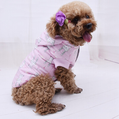 

Dog Clothes Winter Pet Warm Vest Cute Rabbit Printed Puppy Down Jacket Hoodies for Small Dogs Coat Jacket Pet Clothing Outfit