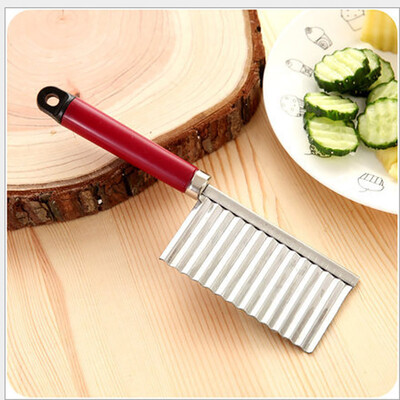 

Gobestart Potato Wavy Edged Tool Stainless Steel Kitchen Gadget Vegetable Fruit Cutting
