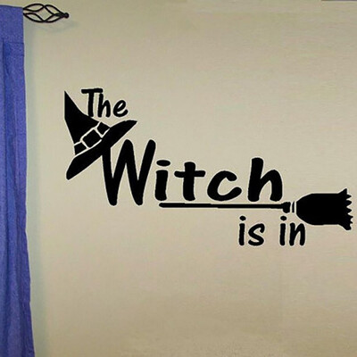 

Halloween Witch Wall Art Door Stairs Teenager Kids Children Decal Wall Sticker Murals Wallpaper Poster Living Room Decor