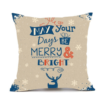 

Tailored Merry Christmas Pillow Cases Cotton Linen Sofa Cushion Cover Home Decor