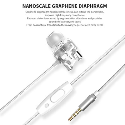 

Somic M7 Graphene Music Headphone Double Moving Coil In-ear Earphone HiFi Music Earphone White