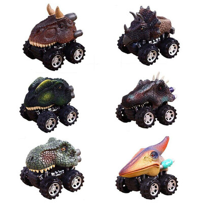 

〖Follure〗6PC Childrens Day Gift Toy Dinosaur Model Mini Toy Car Back Of The Car Gift
