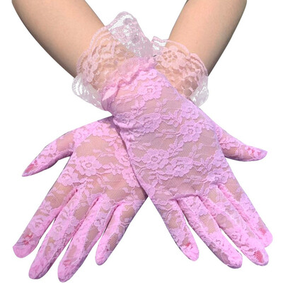 

Lace Women Vintage Sheer Short Lace Gloves Ladies Party Wedding Wrist Hand Gloves Full Fingers Mittens Trend
