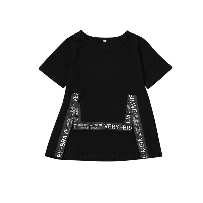 

Baby boy t-shirt solid color black letter-ribbon cat type soft cotton cool boy top for 1-5T