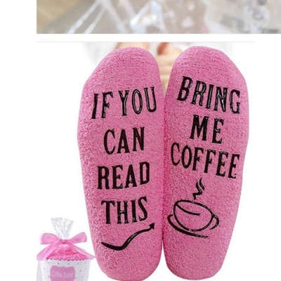 

1 Pair Funny Kids Girls Socks If You Can Read This Socks Pink Terry Cake Socks