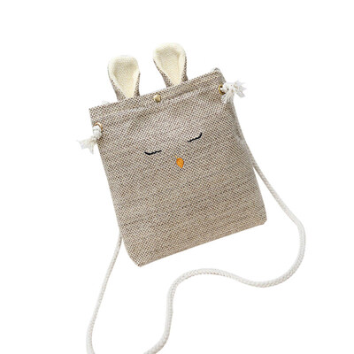 

Cute Cartoon Ears Canvas Women Mini Shoulder Bag Coin Card Phone Crossbody Pouch