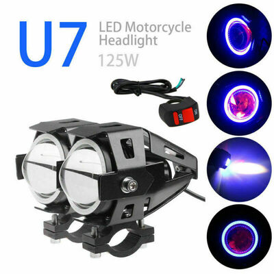

1 Pair 125W U7 LED Motorcycle Spot Light Driving Headlight 3Mode DC 12V Fog Lamp