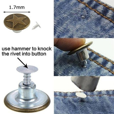 

40PCS Jeans Button Tack Buttons Metal Replacement Craft Working Kit