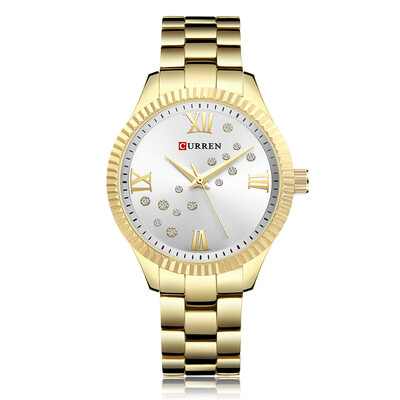 

CURREN 9009 Women Watch Quartz Movement Crystal Wrist Watch Simple Causal Gift for Women