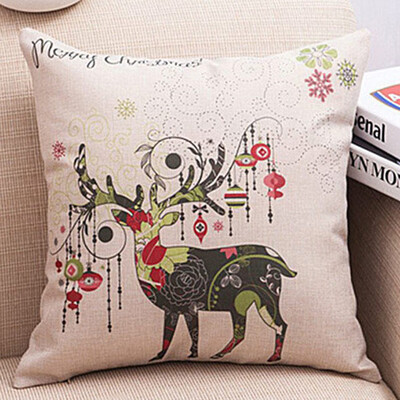 

JPGIF Merry Christmas Throw Pillow Cases Cafe Sofa Cushion Cover Home Decor