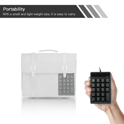 

19 Keys Low Noise Mini Numeric Keypad Waterproof USB Wired ABS Material For Microsoft Android And iMac