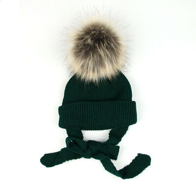 

Fashion Winter Outdoor Ski Earmuffs Knit Hat Childrens Hair Ball Knit Hat
