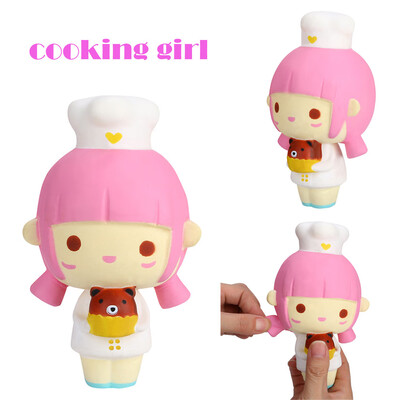 

YIWULA1PC Cute Cooking Girl Charm Slow Rising Squeeze Stress Reliever Toy