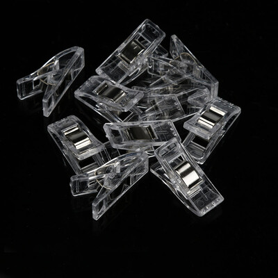 

〖Follure〗50 PCS Clear Sewing Craft Quilt Binding Plastic Clips Clamps Pack