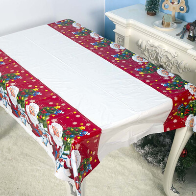 

Christmas Decoration Santa PVC Tablecloth180110cm Wedding Party Decor