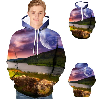 

Toponeto Mens 3D Printed Jacket Long Sleeve Hooded New Style Coat Hoodie Blouse Tops