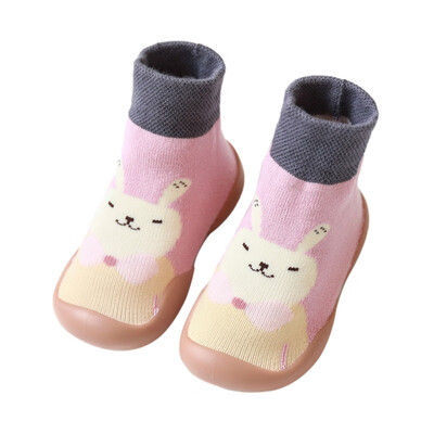 

Baby Boys Girls Shoes Infant Autumn Cotton Cartoon Print Socks Warm Anti Slip Floor Socks Shoes Leg Warming