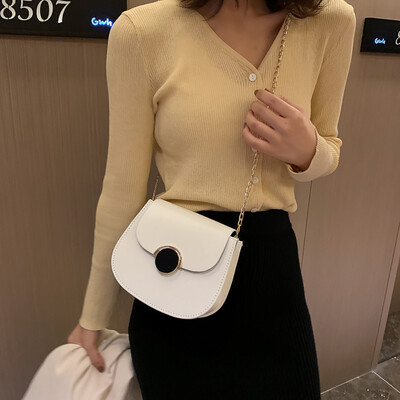 

Tailored Women Fashion Chain Retro Saddle Bag Shoulder Semicircle Crossbody Bag