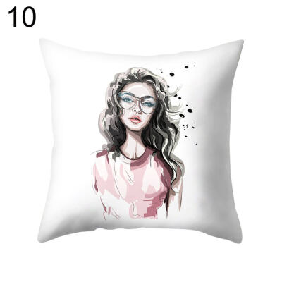 

Fashion Cool Girl Lady Pillow Case Cushion Cover Sofa Bed Car Cafe Office Decor