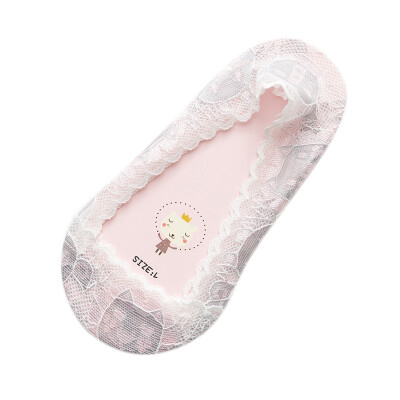 

Hot Lovely Lace Cartoon Embroidery Short Socks Invisible Low Cut Foot Boat For Child Baby Girl