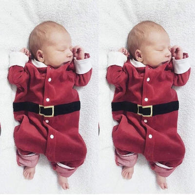 

Newborn Baby Boy Girl Romper Long Jumpsuit Playsuit Christmas Clothes Outfit