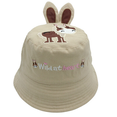 

Cartoon Animal Letter Sun Basin Cap Boys Girls Color Matching Smile Fisherman Hat Sun Hat Fashion Summer Hat 3-6Y