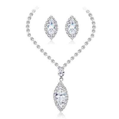 

Rhinestones Necklace Earrings Jewelry Sets for Bridal Wedding Party