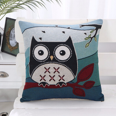 

bveteeOwl Cotton Cushion Covers Sofa Cushion Cases Cotton Linen Cushion Decorative Pillows Pillow Cover CoussinNo Inner