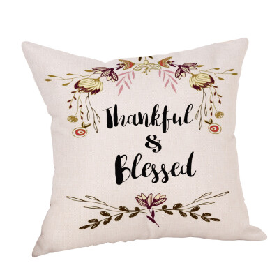 

〖Follure〗Happy Thanksgiving Pillow Case Home Sofa Bed Decor Square Cushion Cover A