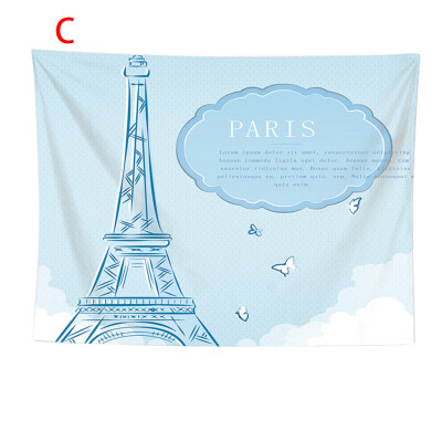 

Toponeto Paris City Decoration Collection Eiffel Tower Bridge Capital City Bedroom Living Room Dormitory Wall Hanging Tapestry