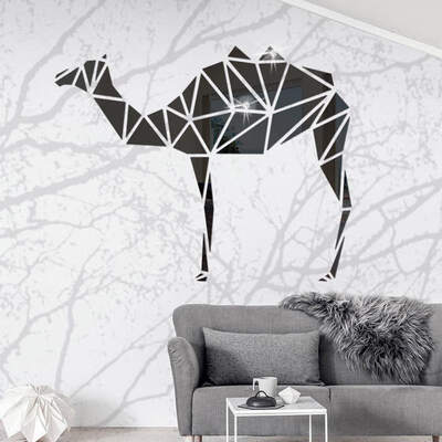 

1 PC 3D geometry camel art wall mirror sticker decoration Decals mural painting Removable Decor Wallpaper