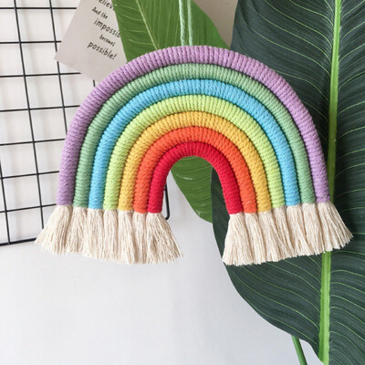 

Hand-Knitted Rainbow Decoration Home Decoration Accessories Nordic Fresh Simple Kids Room Wall Decoration Hanging