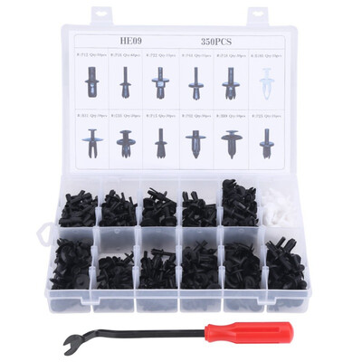 

350Pcs Car Body Plastic Push Pin Rivet Fasteners Trim Moulding Clip Screwdriver Car Boxing Fastener Tools For Automo