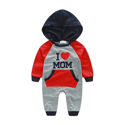 

Baby Rompers Boy Girl Clothes I Love mama Papa Jumpsuits Cute Letters Hoodie Romper Casual Long Sleeve Outerwear