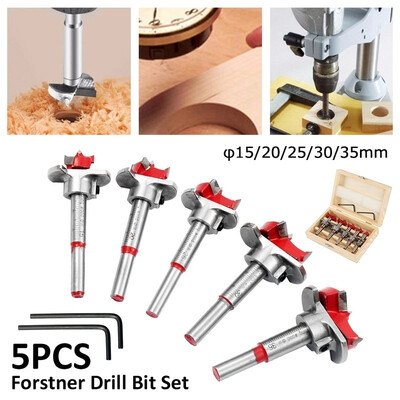 

5PCS 1520253035mm Hole Saw Brill Woodworking Auger Drill Bit Tools Kit