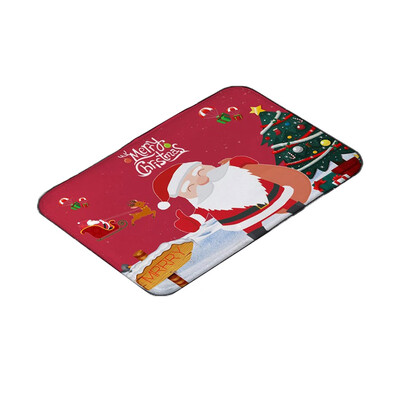 

Christmas Decoration Festive Santa Claus Elk Mat Bedroom Bathroom Home Absorbent Non-Slip Mat