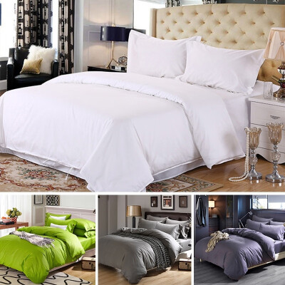 

1pcs Comfort Quilt Cover Plain Duvet Cover Bed Sheet Twin Full & King Size