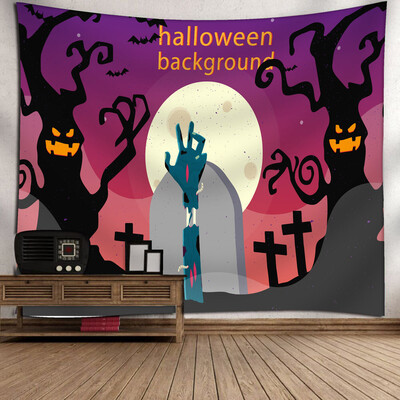 

Toponeto Halloween Moon Pumpkin Tapestry Room Bedspread Wall Art Hanging Home Decor Grand