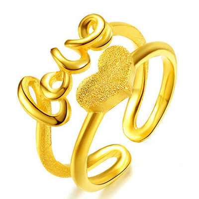 

Fashion Love Ring Valentine Day Gift Heart Shape Gold Ring Popular Jewelry