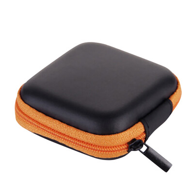 

Gobestart Mini Zipper Hard Leather Earphone Storage Bag Earphone Pouch Box