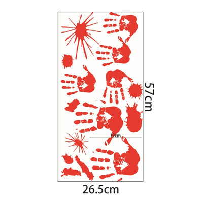 

3D Halloween Decoration Prop Window Mirror Clings Cling Bloody Handprint Footprint Spot Decoration Festive Party Supplies