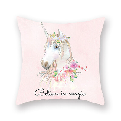 

Unicorn Pillow Case Soft Peach Skin Sofa Cushion Cover Throw House Bed Decor 17"