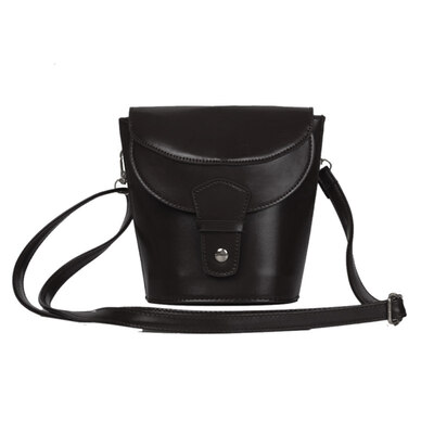 

Vintage Women Solid Color Faux Leather Bucket Bag Small Crossbody Shoulder Pouch