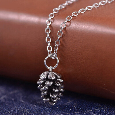

Fashion Women Silver Pine Cone Pendant Tree Forest Nature Charm Necklace Jewelry