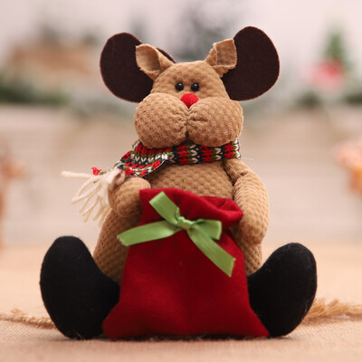 

Toponeto Christmas Doll Portable Apple Bag Childrens Candy Bag Santa Claus Gift Bag