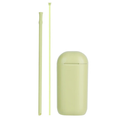 

Collapsible Silicone Straw Reusable Folding Drinking Straw With Carrying Case And Cleaning Brush For Travel Home Office Drinks