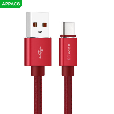 

APPACS PU Leather Fast Charging USB Data Cable Type C Cable for Huawei P20 Pro P10 Fast Charge USB-C Cable for Samsung S9